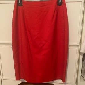 💯% Silk Red Pencil Skirt Sz. 4 EUC